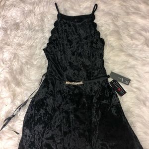 Black velvet formal dress